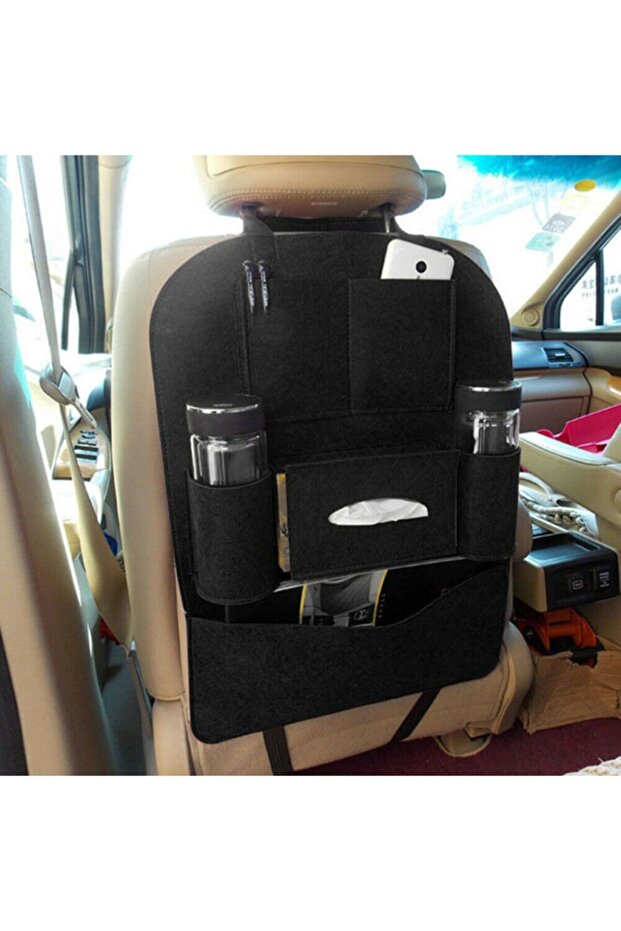 2 Pieces Car Seat Back Protection Case with Pockets Organizer Seat Felt Bod Protective Case Cover