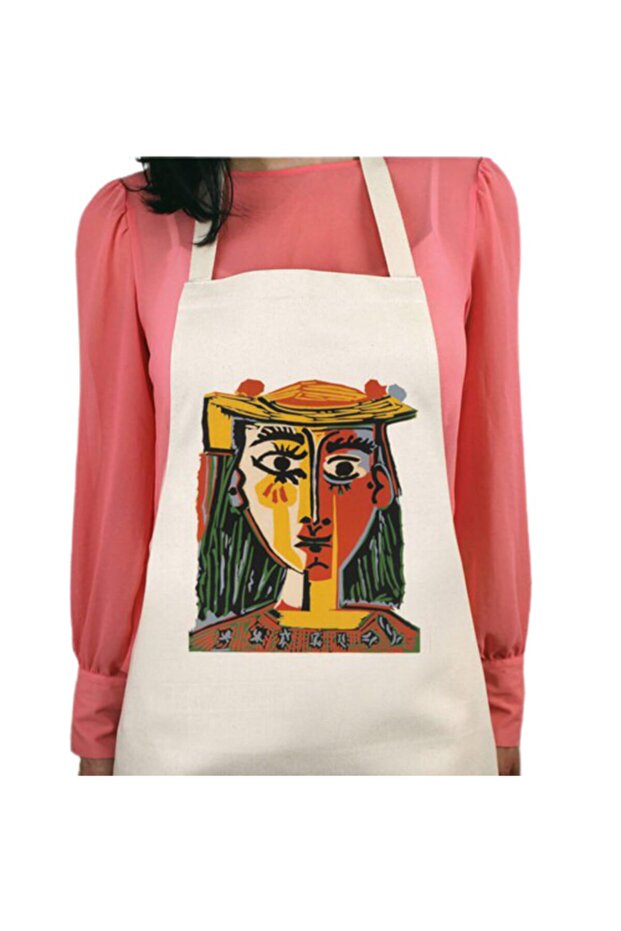 Girl with Picasso Hat Lasting Printed Water Repellent Feature Washable Kitchen Apron