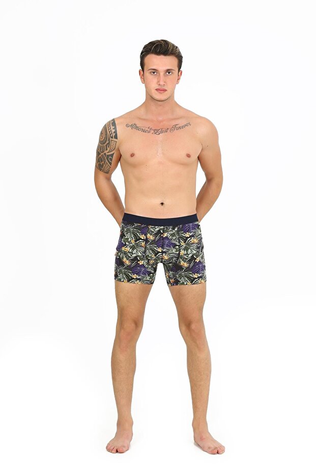 Green Leaf Patterned Fpb8001 Boxer - 4