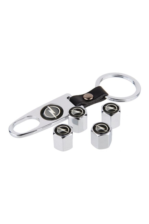 Opel Corsa C Stainless Steel Valve Cover and Keychain Set Chrome Color