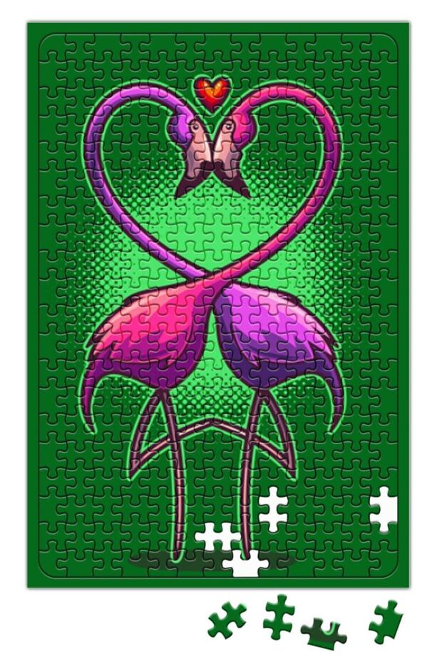 Love Birds Flamingo Puzzle 240 Piece Jigsaw