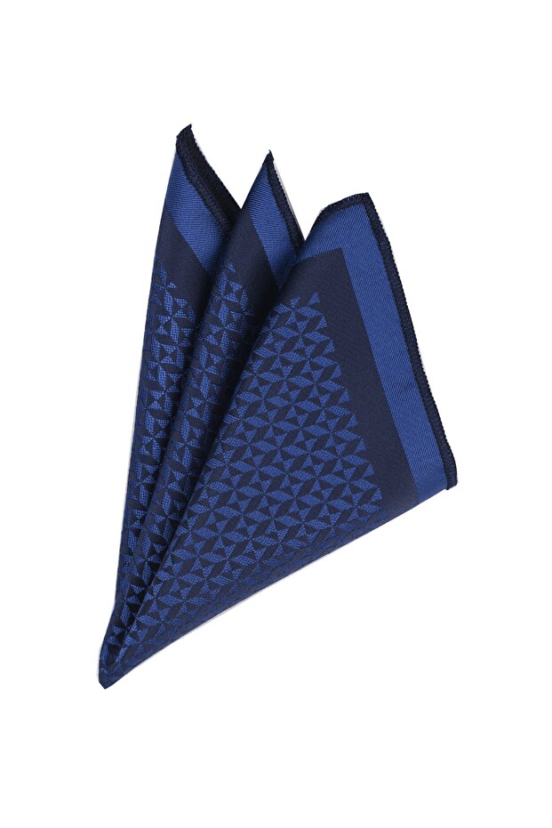 Patterned Saxe Colored Collar Handkerchief - 1