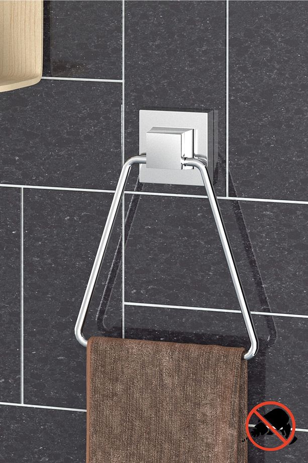 DELME VİDA MATKAP YOK! easyFIX YAPIŞKANLI ÜÇGEN HAVLULUK KROM EF233 - 1