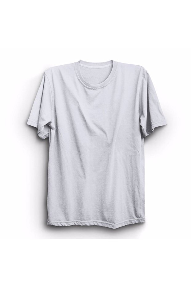 Unisex White Solid Color Basic Unprinted T-Shirt
