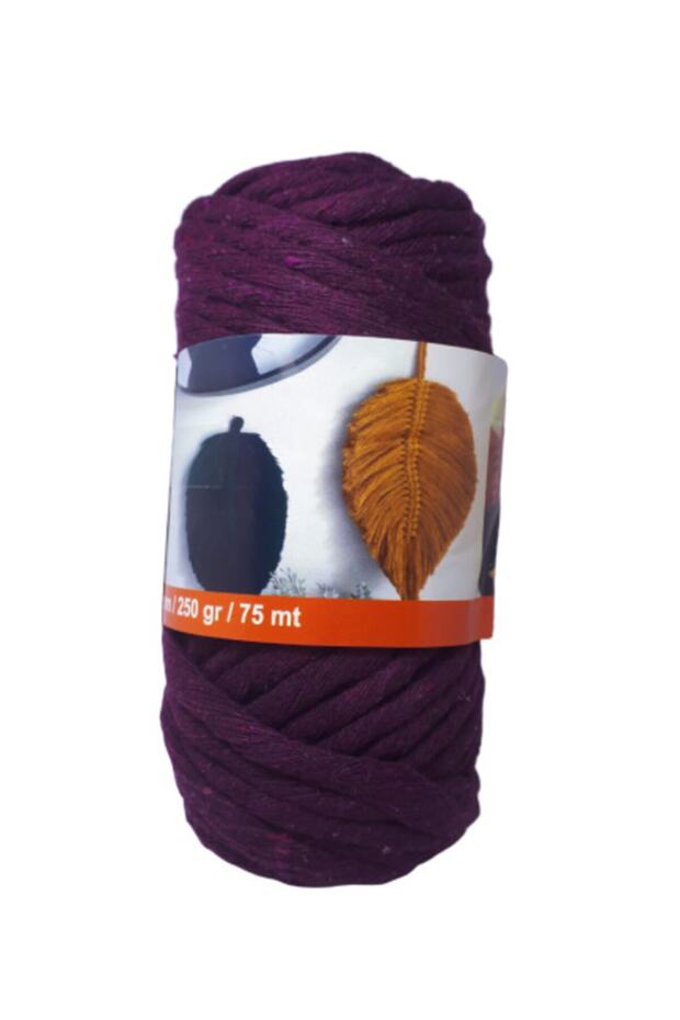 Plum Colored Cotton Twisted Macrame Thread Thick Crawl 250 Grams No 23