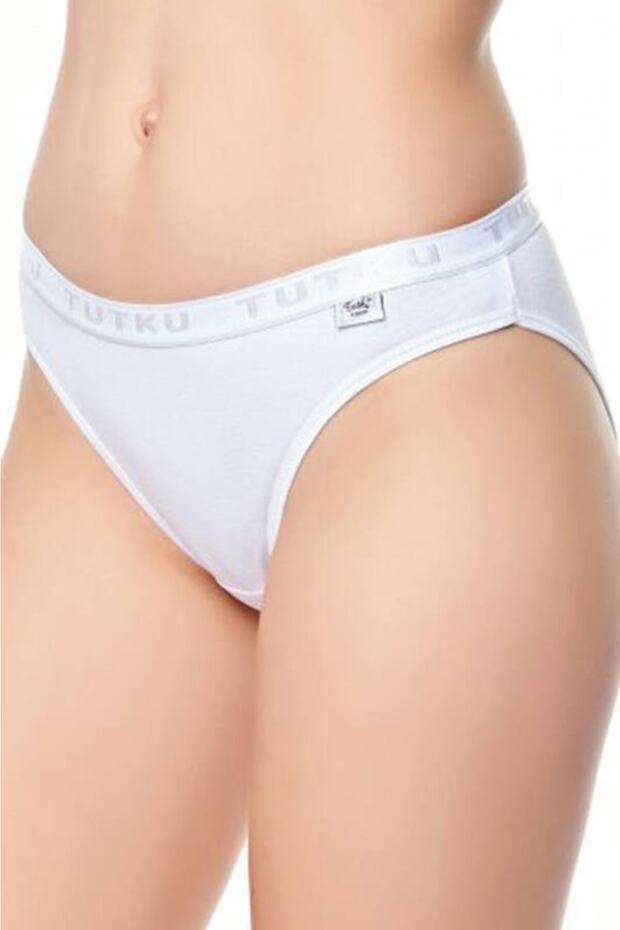 Women's White Waist Elastic Printed Slips Economical Pack of 12