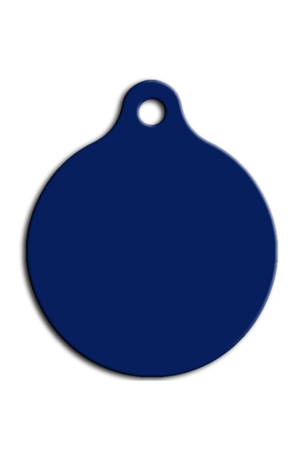 Pet Tag - Large Circle Dog Tag Blue