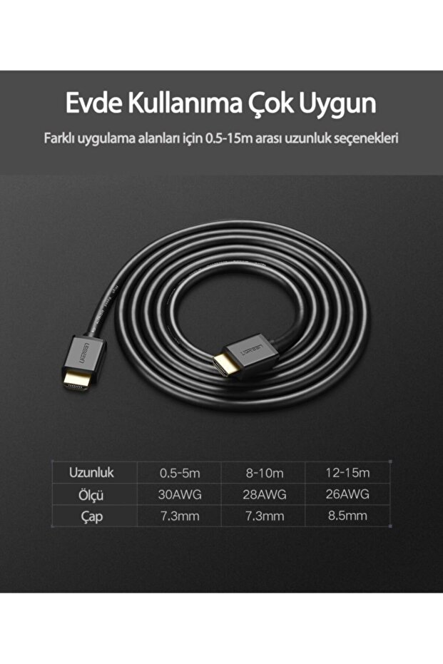 Uhd 4k Yüksek Hızlı Ethernet Ve Hdmı Kablosu 20 Metre - 8