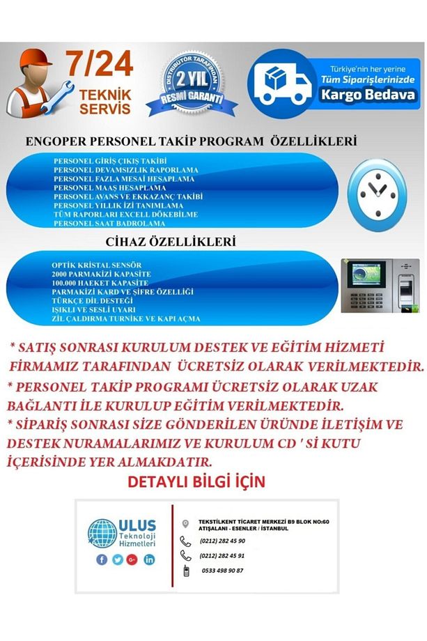 Bataryalı Parmakizi Kartlı Personel Takip Sistemi Türkçe Maaş Hesaplama Program Kurulum Dahil - 2