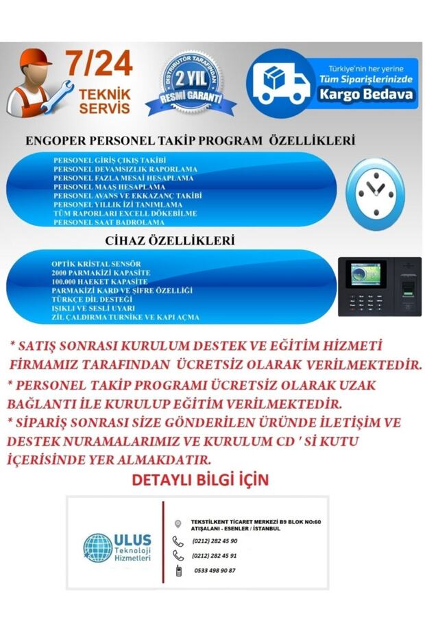 Bataryalı Parmakizi Personel Takip Sistemi Türkçe Maaş Hesaplama Program Kurulum Dahil - 2