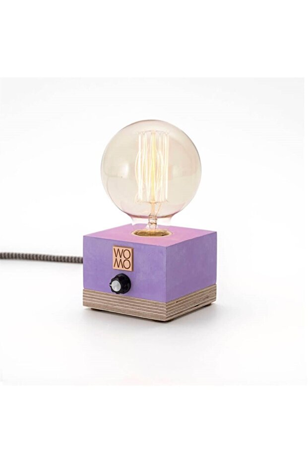 Rustik Ampullü Dimmerli Beton Masa Lambası - 1