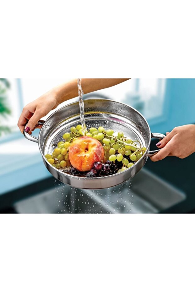 Footed Handled Strainer Colander Steaming Apparatus Stainless Steel 28,5cm No:2