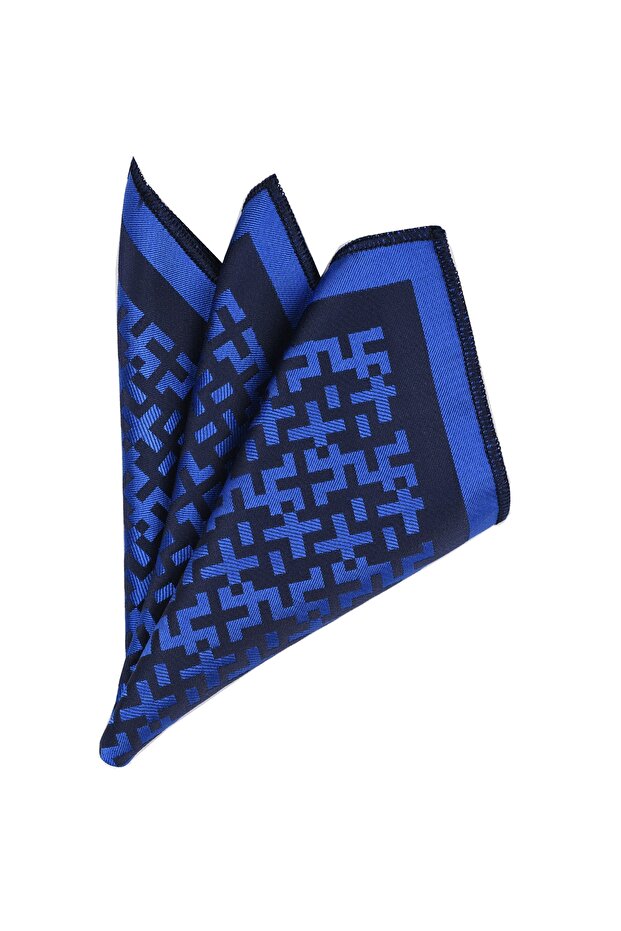 Patterned Saxe Colored Collar Handkerchief - 1