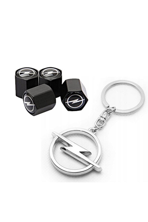Opel Corsa D Metal Valve Cover 4 Pieces and Chrome Keychain