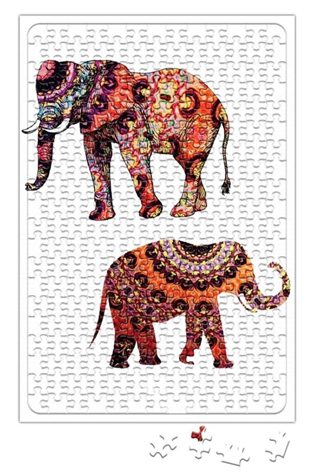 Elefantes Wintage Elephants Puzzle 240 Piece Jigsaw Puzzle