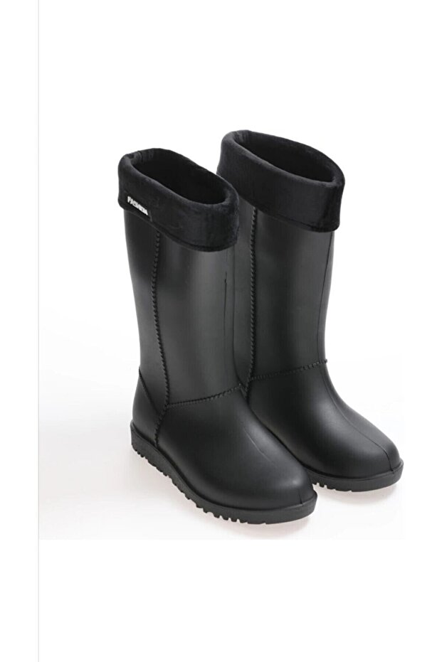 12030 Waterproof Fleece Women's Rain Boots Black