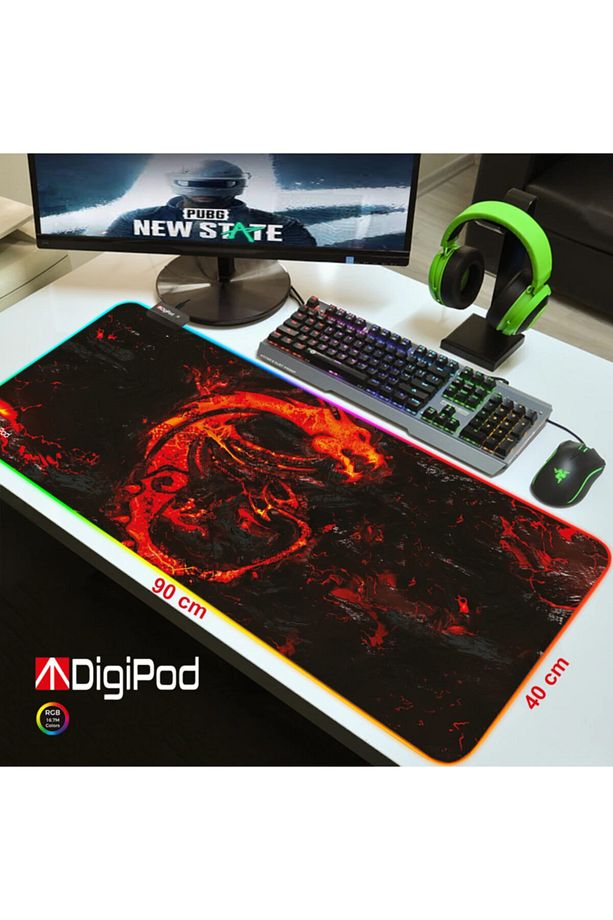 Rgb Gaming Mousepad Rgb Oyuncu Mousepad 90x40 Xxl Rgb Oyuncu Mousepad Kaymaz Taban 4mm - 4
