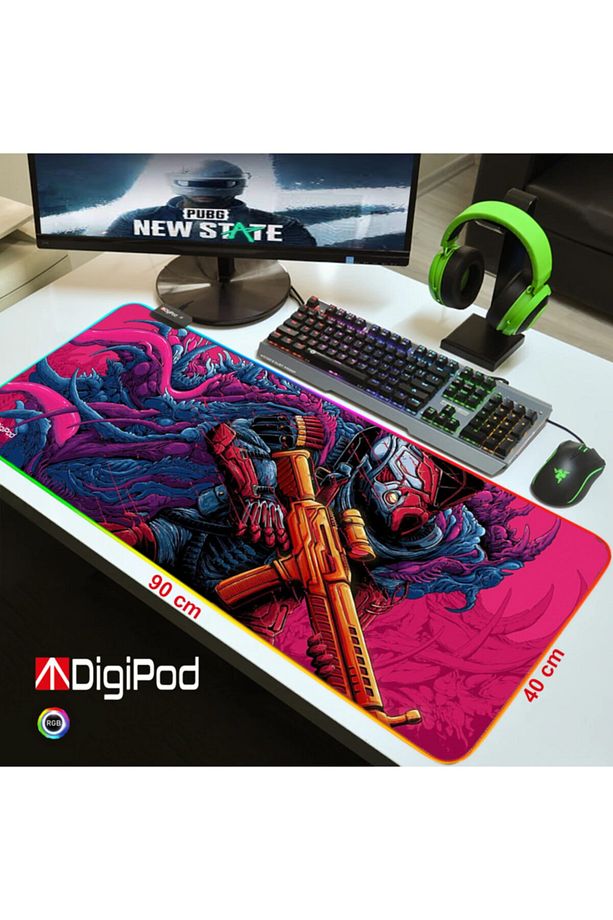 Rgb Gaming Mousepad Rgb Oyuncu Mousepad 90x40 Xxl Rgb Oyuncu Mousepad Kaymaz Taban 4mm - 4