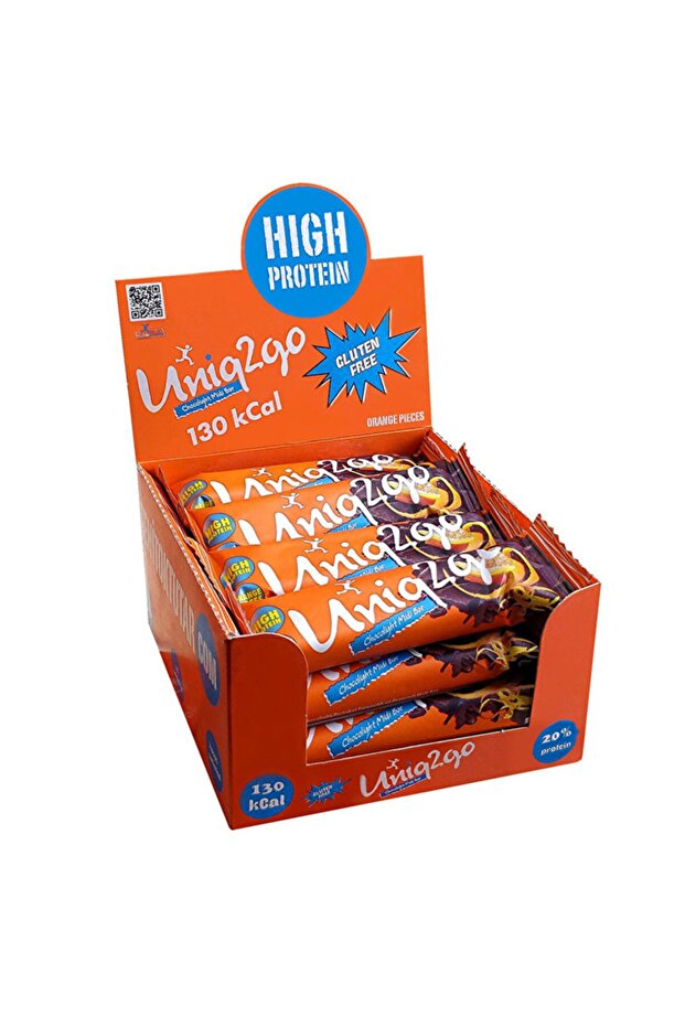 Chocolight Portakal Parçacıklı Protein Midi Bar 40 gr 16 Adet - 1