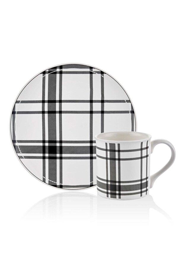 Square Kupa Ve Pasta Tabağı Set Siyah - 1