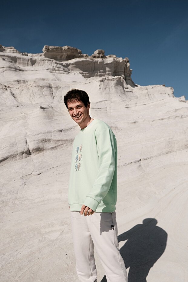 Baskılı Oversize Sweatshirt
