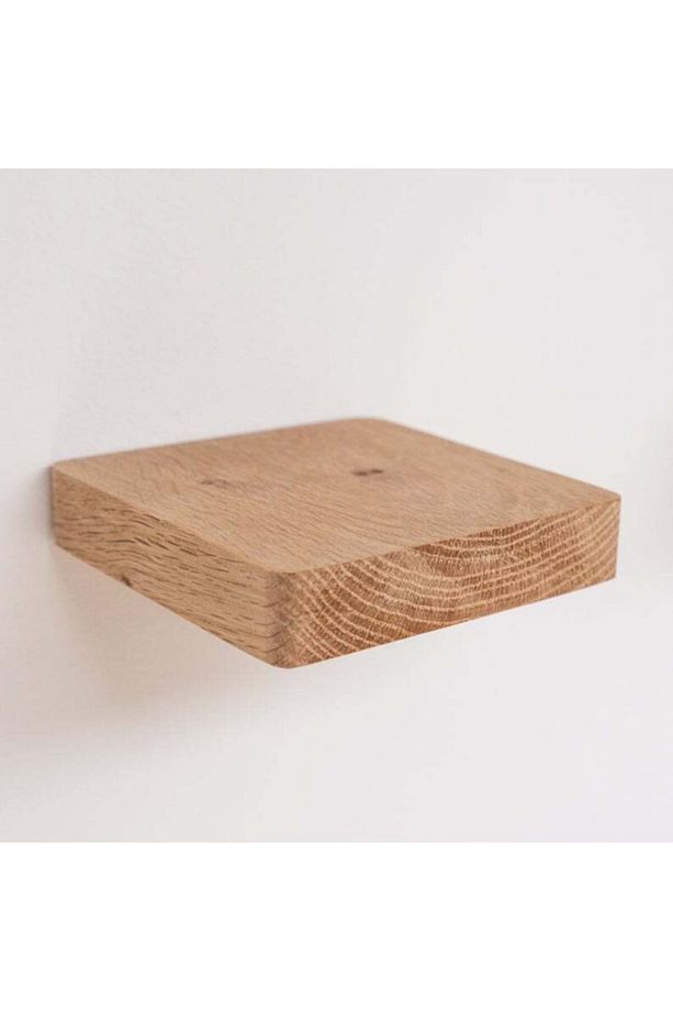 Tek'li Kayın Ahşap Bitki Rafı 18x18 Cm, Duvar Dekoru, Küçük Raf, Duvar Aksesuar Standı - 1