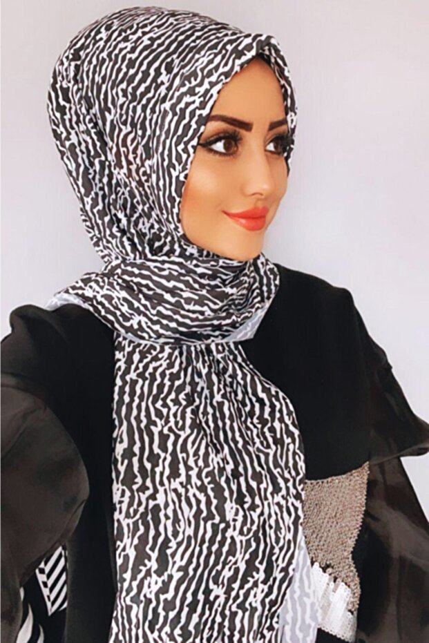 زيبرا منقوشة Plseli ليكرا وشاح شال جاهز