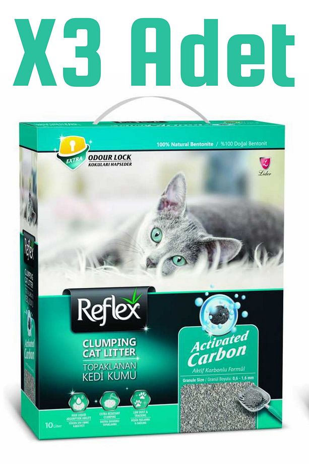 Aktif Karbonlu Kedi Kumu 10 Lt X 3 Adet - 1