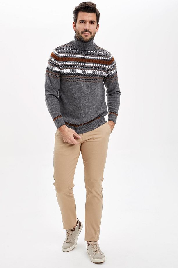 Regular Fit Dokuma Pantolon - 1