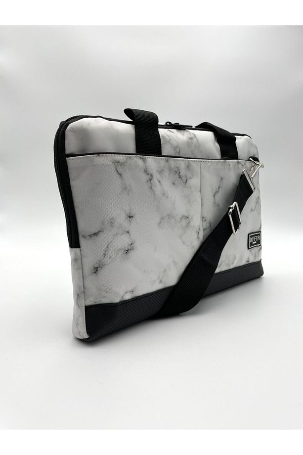 17'' Inç Mermer Desenli Beyaz Laptop/macbook/notebook/bilgisayar/evrak Çantası - 3