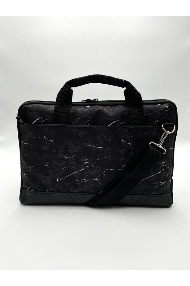 17'' Inç Mermer Desenli Siyah Laptop/macbook/notebook/bilgisayar/evrak Çantası - 5