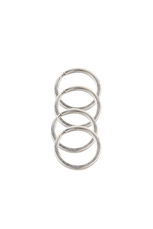 Unchained Empty Flat Model Keychain Ring 3.1 cm - 50 Pieces Silver