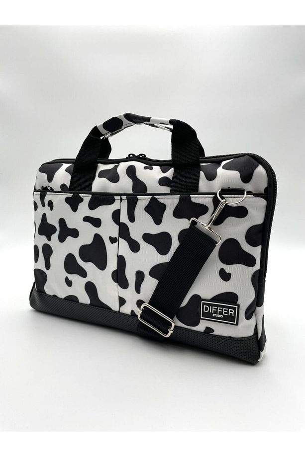 17'' Inç Inek Desenli Askılı Unisex Suya Dayanıklı Laptop/macbook/notebook/bilgisayar/evrak Çantası - 1