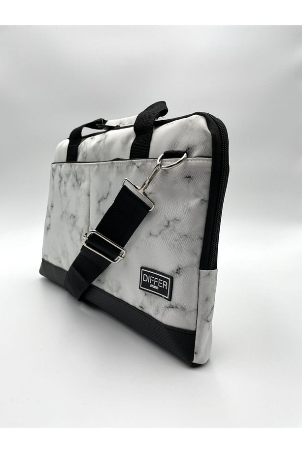 17'' Inç Mermer Desenli Beyaz Laptop/macbook/notebook/bilgisayar/evrak Çantası - 2