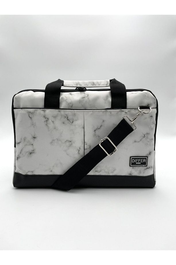 17'' Inç Mermer Desenli Beyaz Laptop/macbook/notebook/bilgisayar/evrak Çantası - 5