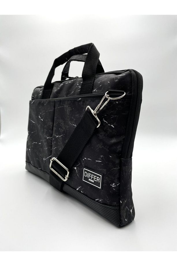 17'' Inç Mermer Desenli Siyah Laptop/macbook/notebook/bilgisayar/evrak Çantası - 2