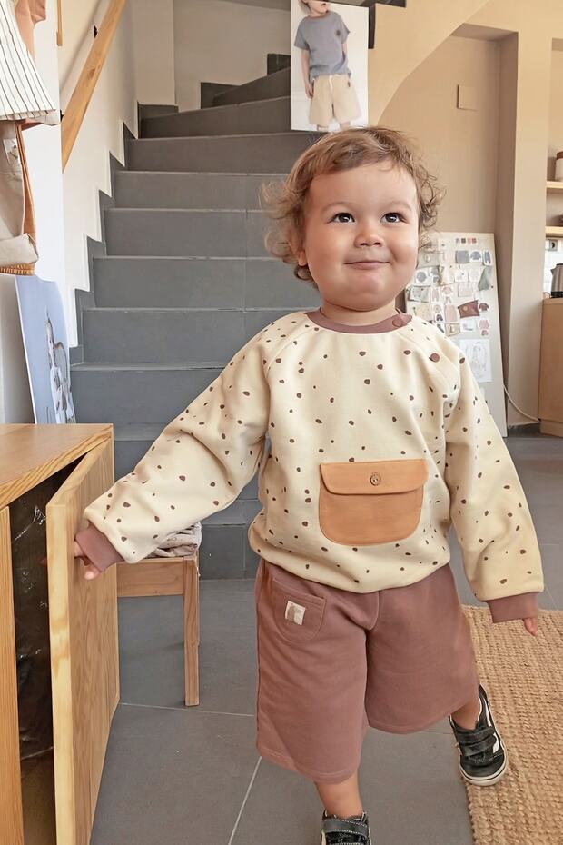 Organik Semolina ‘ırregular Dots’ Cepli Eşofman Üstü - 1