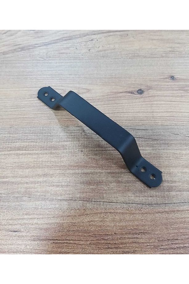(2 Adet) Beşel Demir Doğrama Kulp Ahşap Kapı Kapak Kulbu Mat Siyah Üstten Vidalanır 17cm - 5