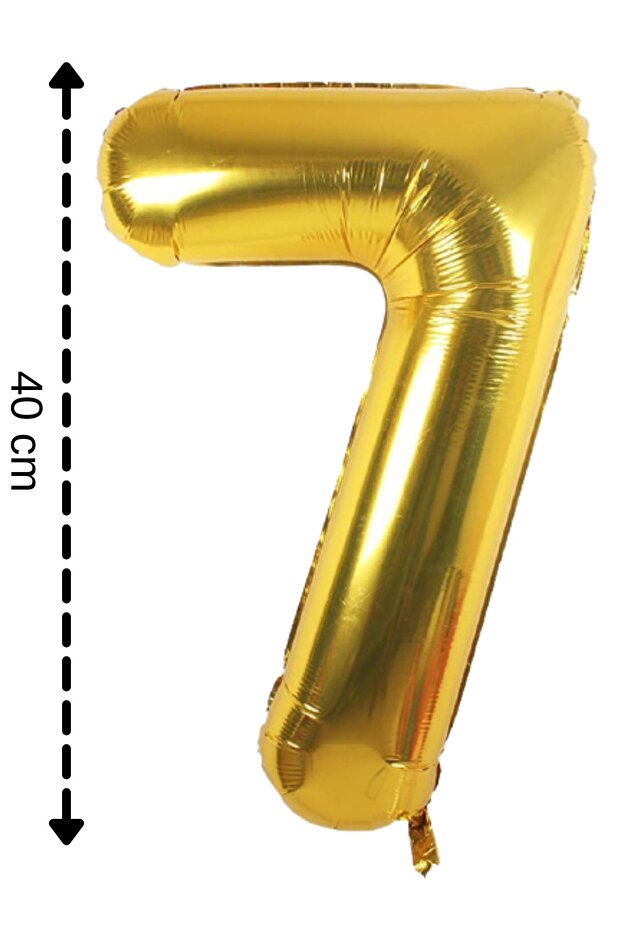 Foil Balloon Number 7 Helium Balloon 40 Cm Gold Color