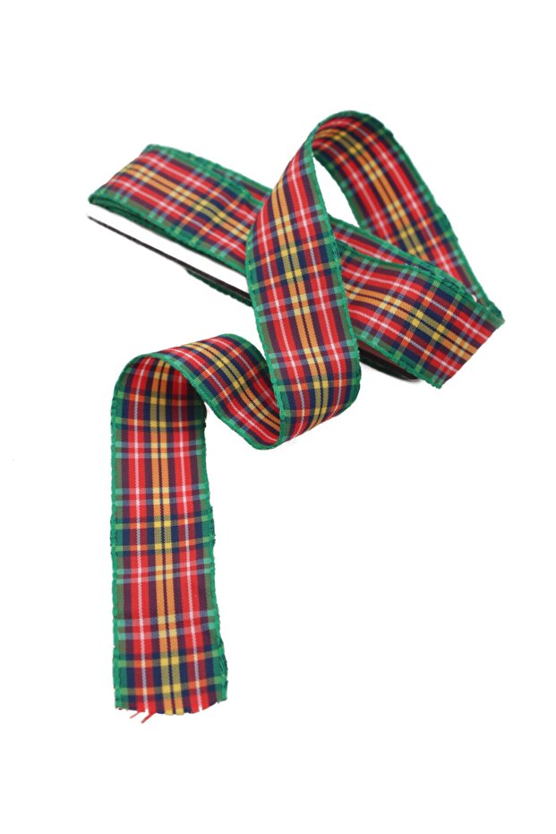 25mm Green Plaid Christmas Ribbon 5m