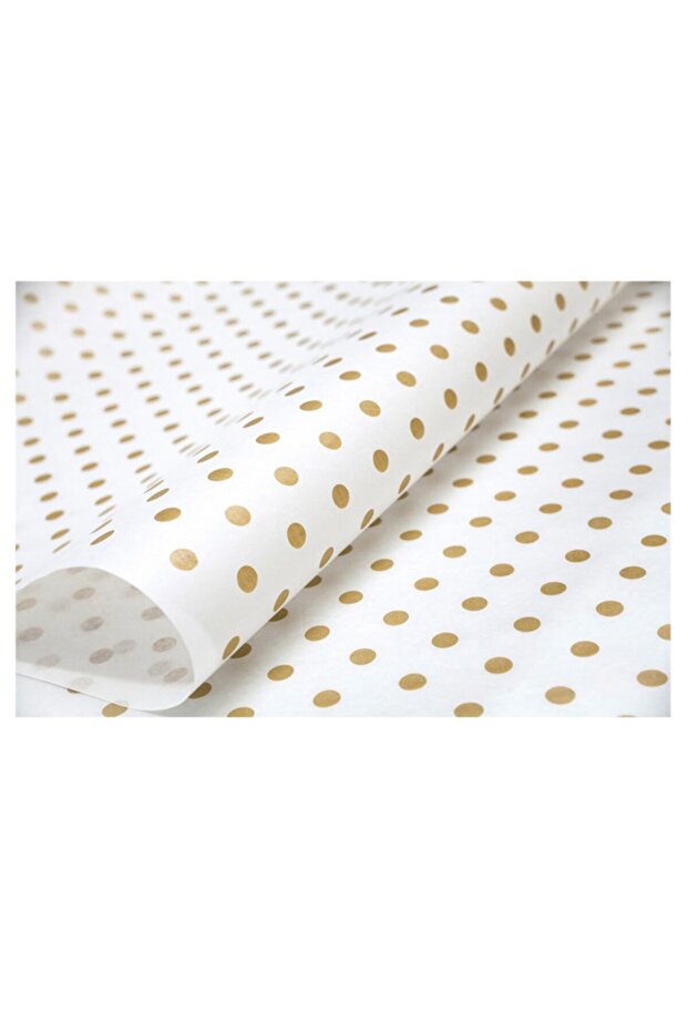 Wrapping Paper Gold Polka Dot 40 Gr. 70*100 cm Pack of 10