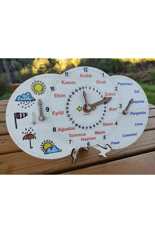 Desk Calendar Colorful Learning Days, Months, Weather Events, Clocks and Time Material