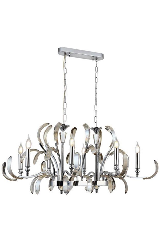 Artemı Krom 8'li Dikdörtgen Avize - 1