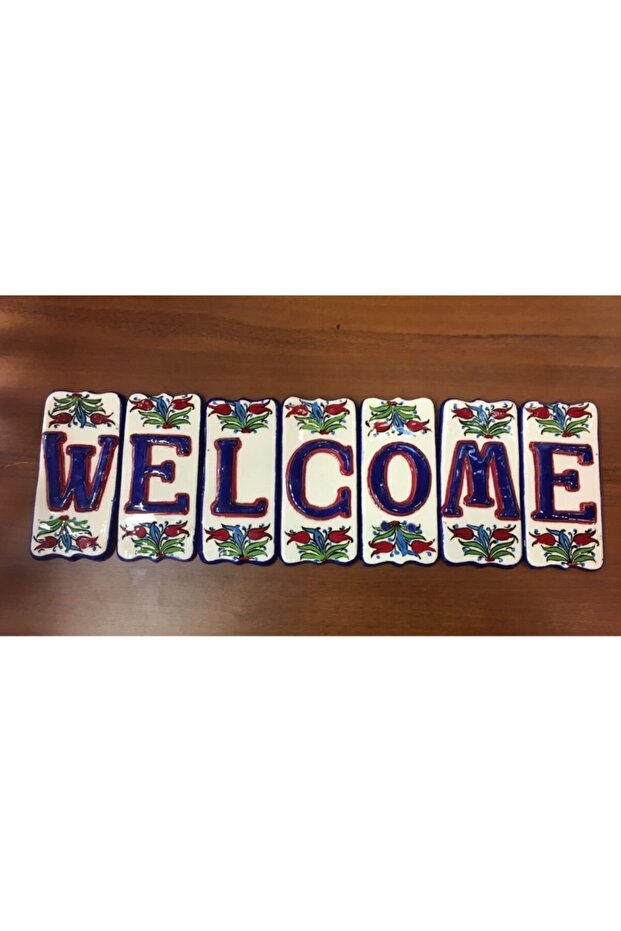 Kapı No: (E) El Yapımı Seramik Kapı Numaraları & Kapı Harfleri %100 El Boyaması - 6