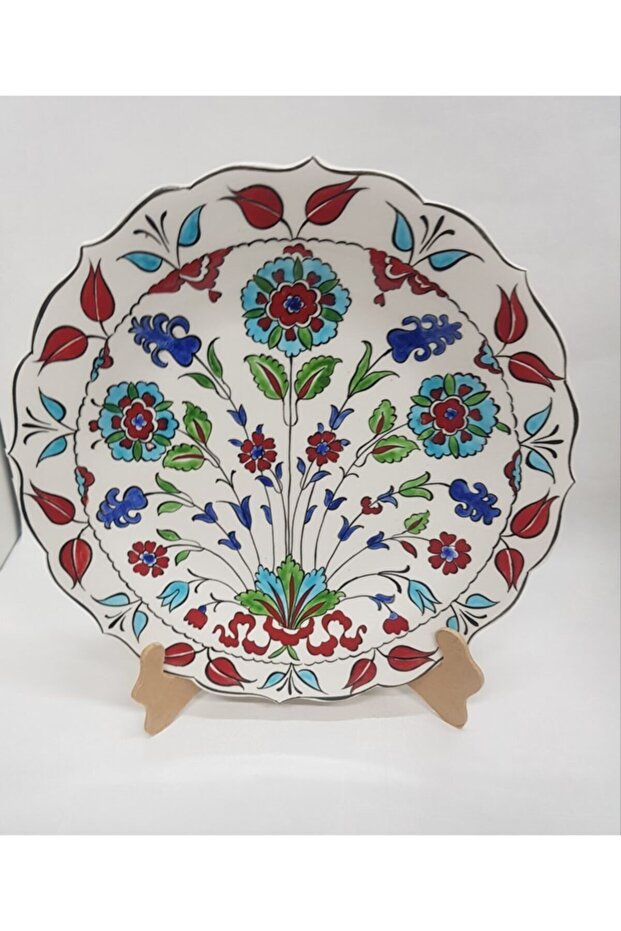 Sultan 25 cm El Emeği Desenli Duvar Tabağı - 1
