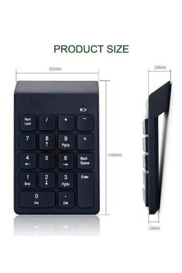Mini Kablosuz 2.4 Ghz Usb Numerik Klavye Numpad Keypad Sayısal Tuş Takımı - 4