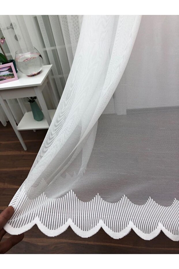 Custom Knitted Textured Tulle Curtain, 150x250, Normal Pleat, 1/2.5