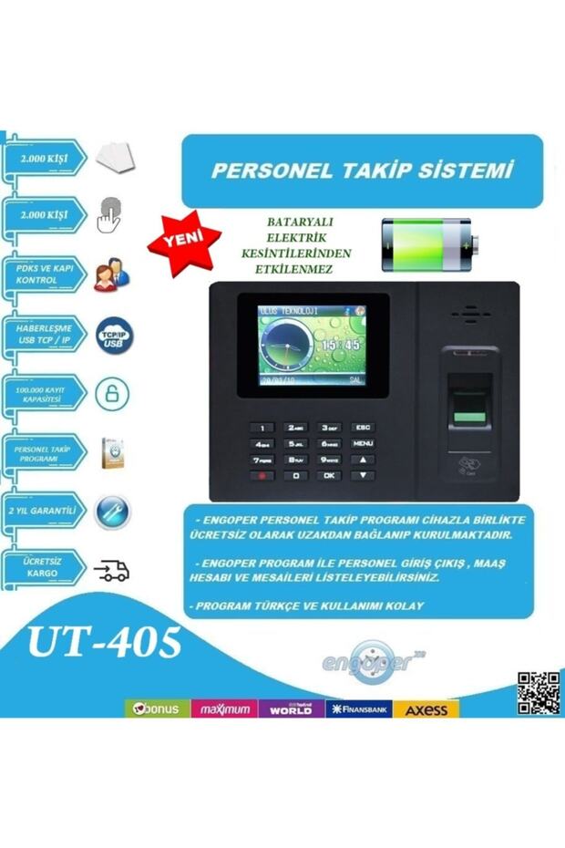 Bataryalı Parmakizi Personel Takip Sistemi Türkçe Maaş Hesaplama Program Kurulum Dahil - 1