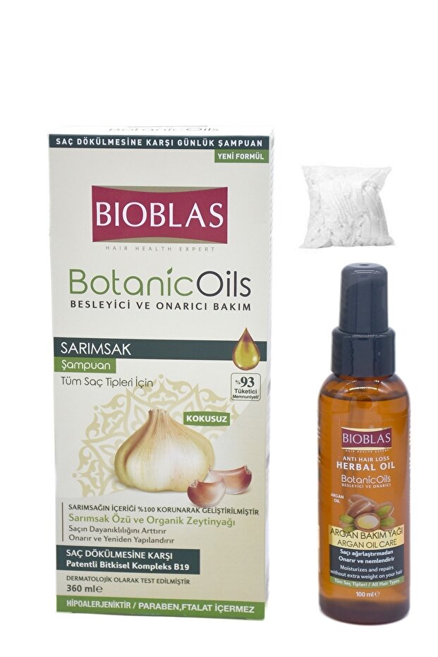 Bıoblas Botanıc Oıls Sarımsak 360 Ml Şampuan + 100 Ml Argan Yağı + Bone - 1