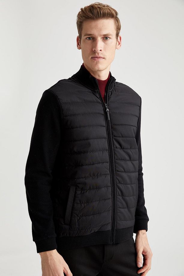 Regular Fit Dik Yaka Fermuarlı Hırka - 1